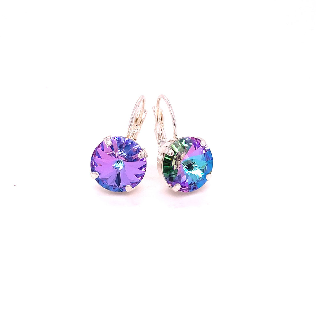 CLASSIC SINGLE DROP EARRINGS SILVER/TURQUOISE BLUE-LILAC