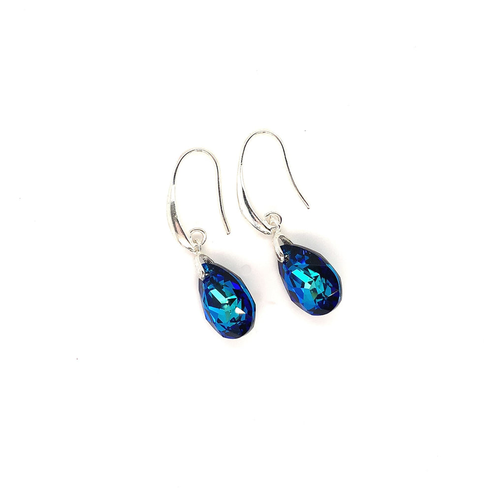 Bermuda Blue Pear cut drop earrings 