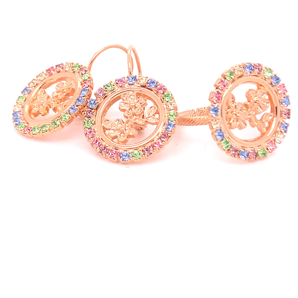 Matching POSY EARRINGS ROSE GOLD available for purchase.