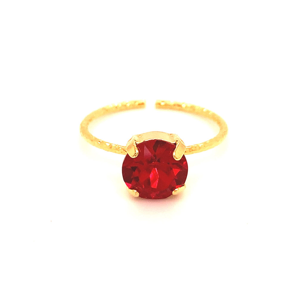 STACKING DAINTY RING 8MM RUBY RED
